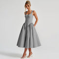 Fresh French Style Checkered Print Princess Dress