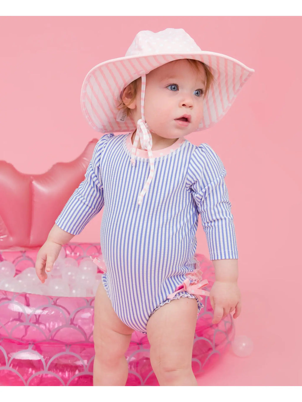Baby Girls Periwinkle Blue Seersucker Long Sleeve BABY