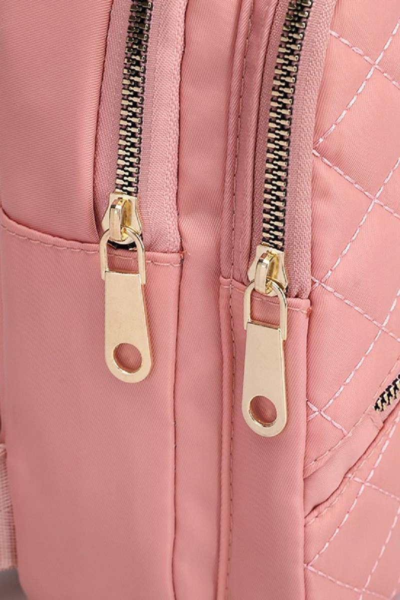Quilted Multi Pocket Crossbody Sling Bag