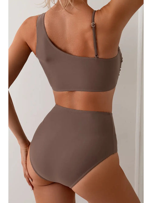 Asymmetric O-Ring Shoulder High Waist