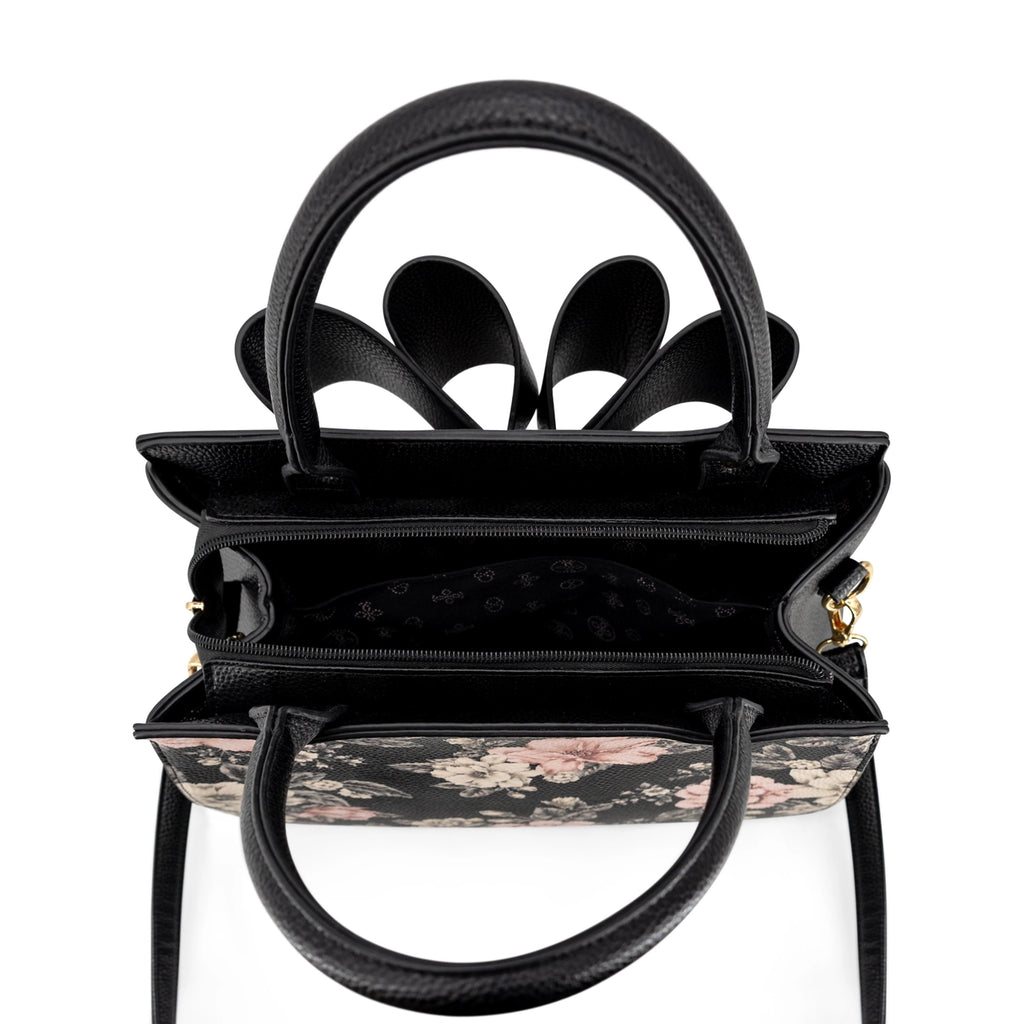 Rosalie Bow Top Handle Spring Satchel Bag-Floral Print
