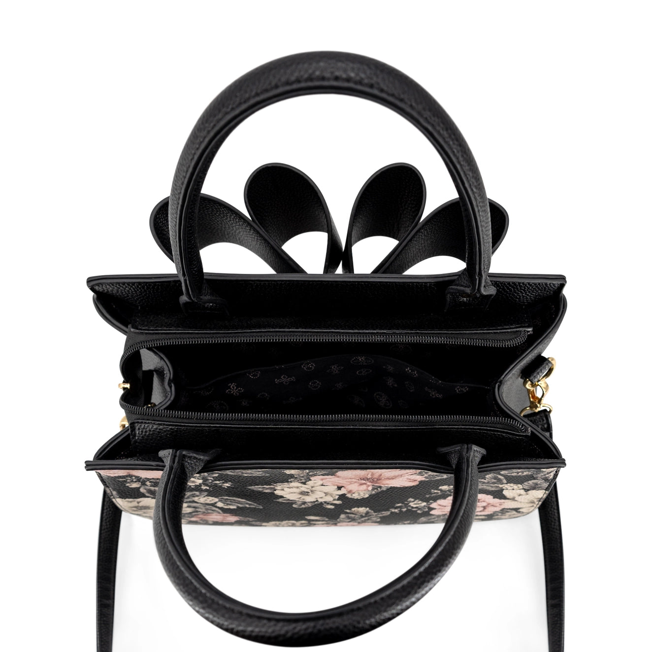 Rosalie Bow Top Handle Spring Satchel Bag-Floral Print