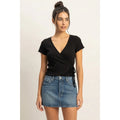 Tie Front Wrap Crop Top