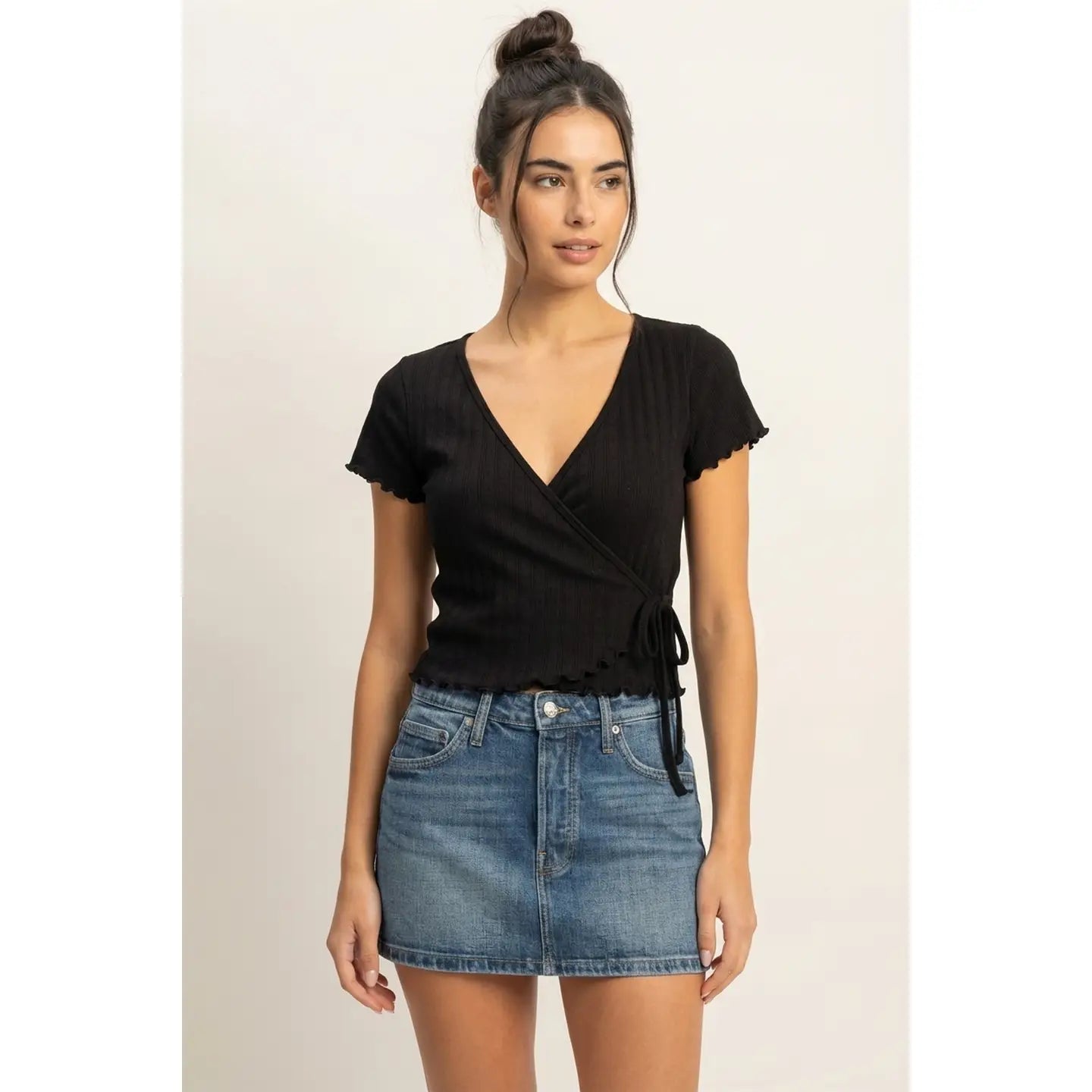 Tie Front Wrap Crop Top
