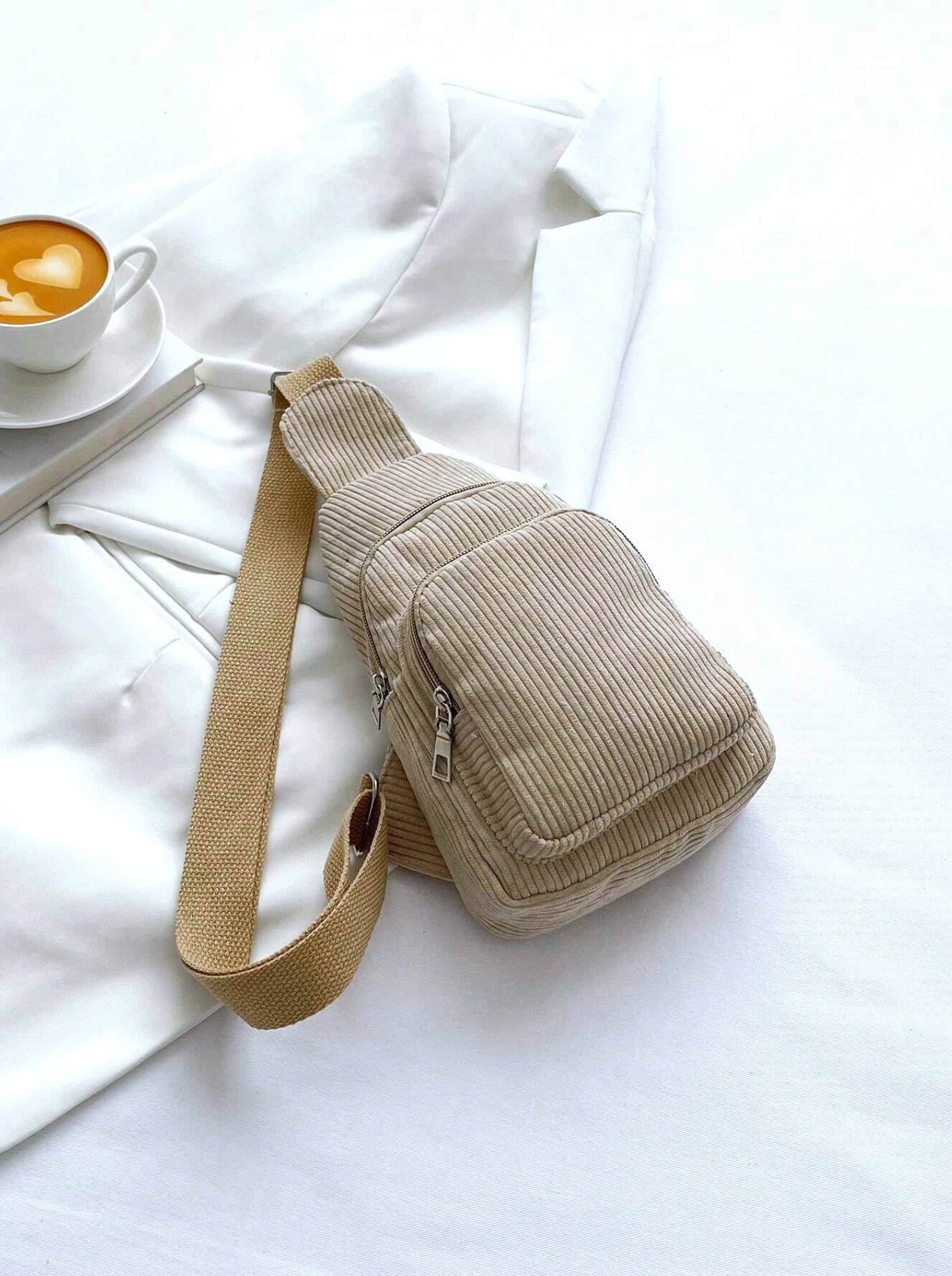 SI-26466 Corduroy Vintage crossbody Sling Bag