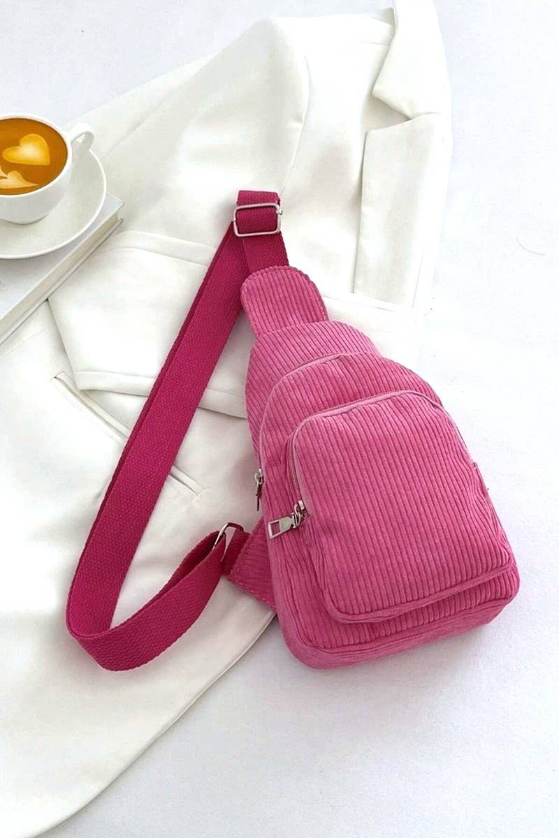 SI-26466 Corduroy Vintage crossbody Sling Bag