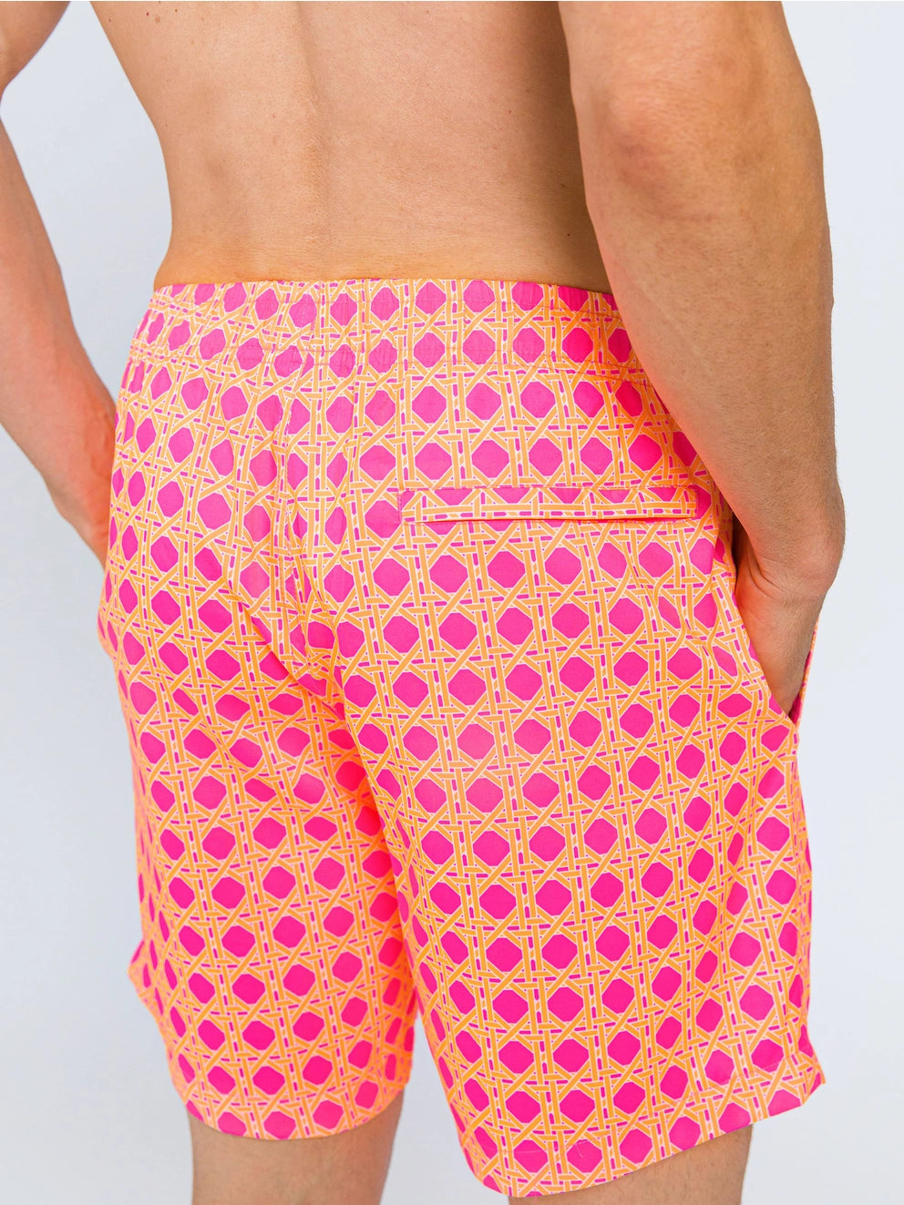 Men's Neon Sherbet Cane Swim Trunks