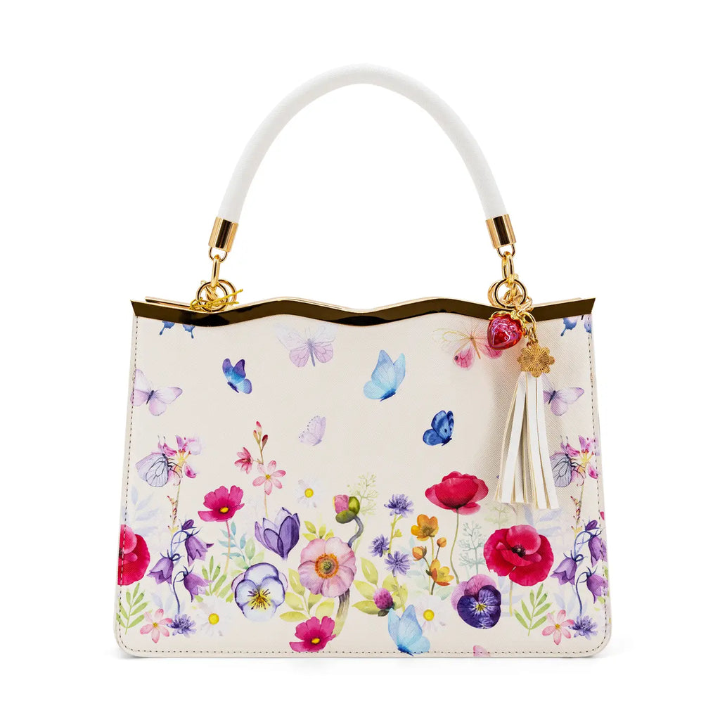Clarette Floral Tassel Top Handle Crossbody Bag