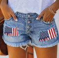 American Flag Patch Shorts