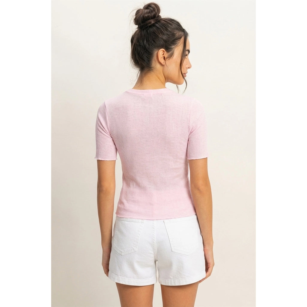 Ribbed Short Sleeve Top