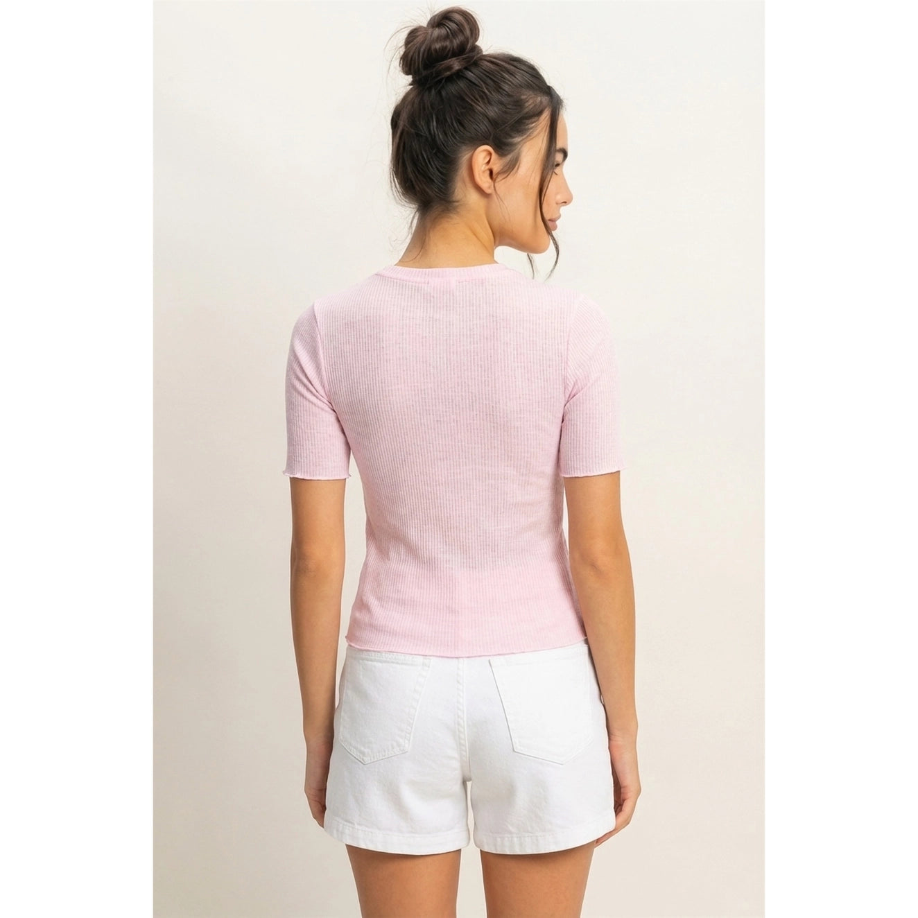 Ribbed Short Sleeve Top