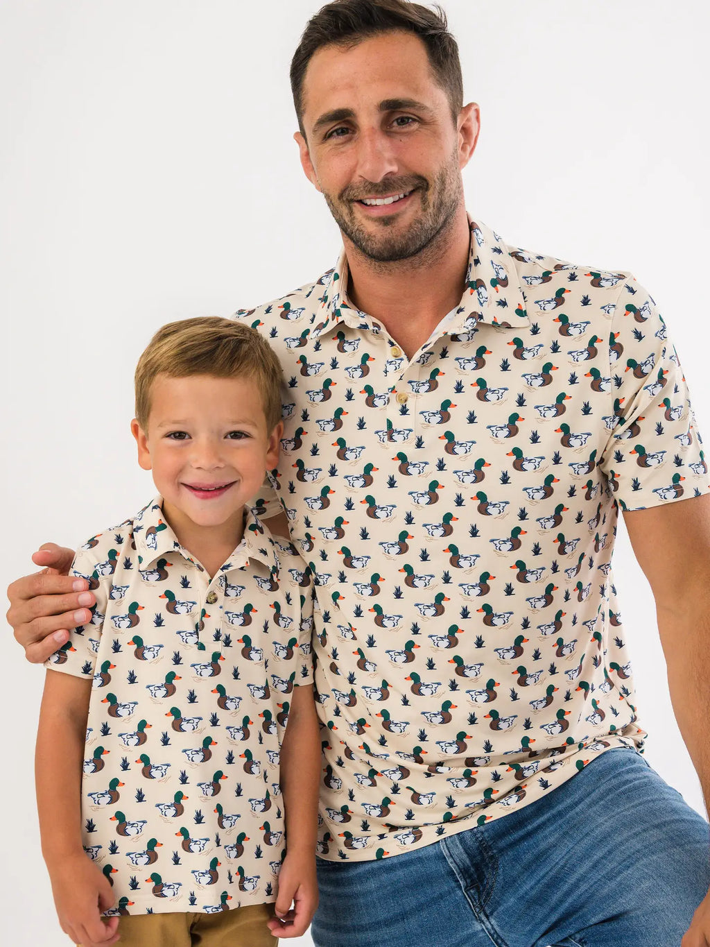 Men's Mallard Marsh Duck Knit Short Sleeve Performance Polo