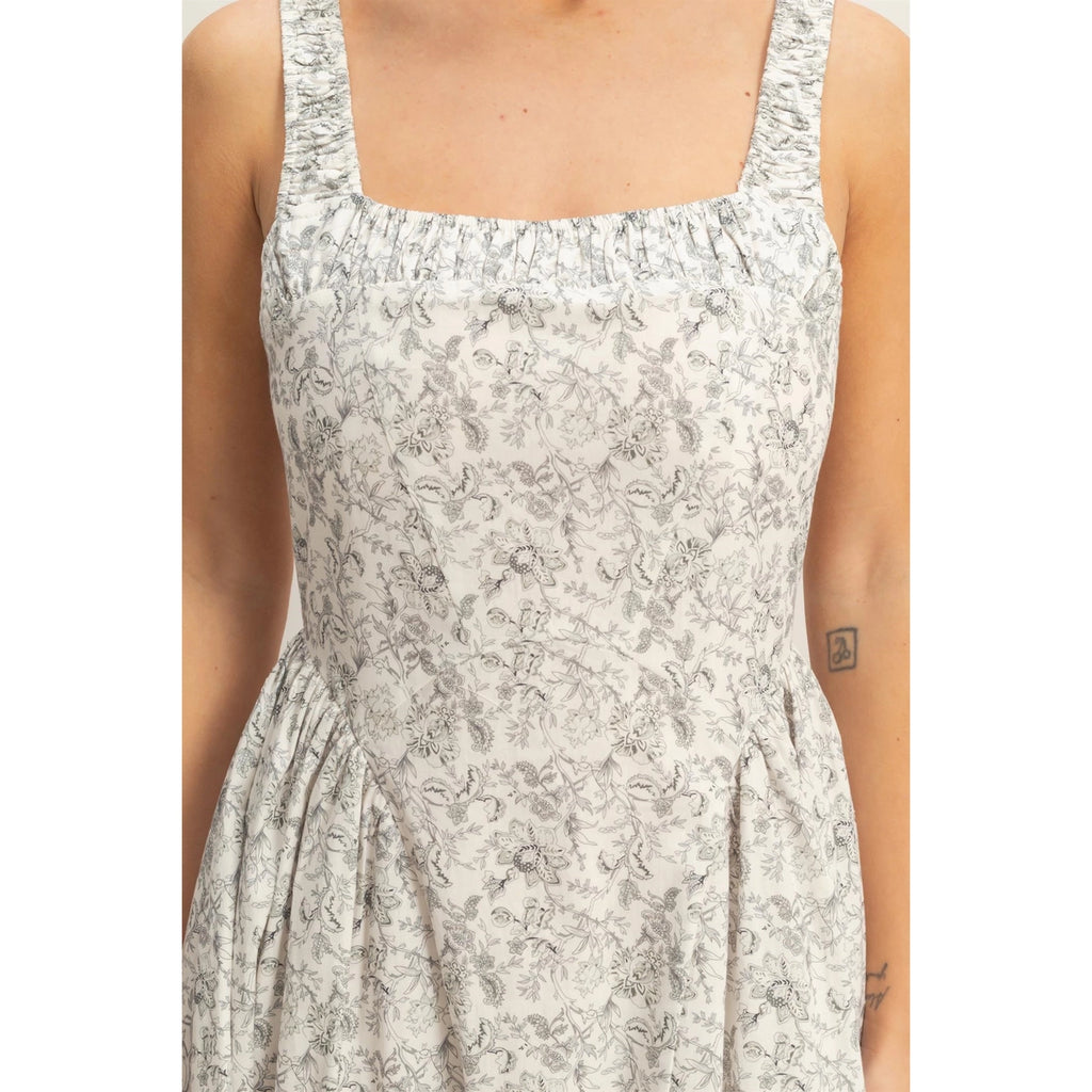 Floral Print Empire Waist Dress