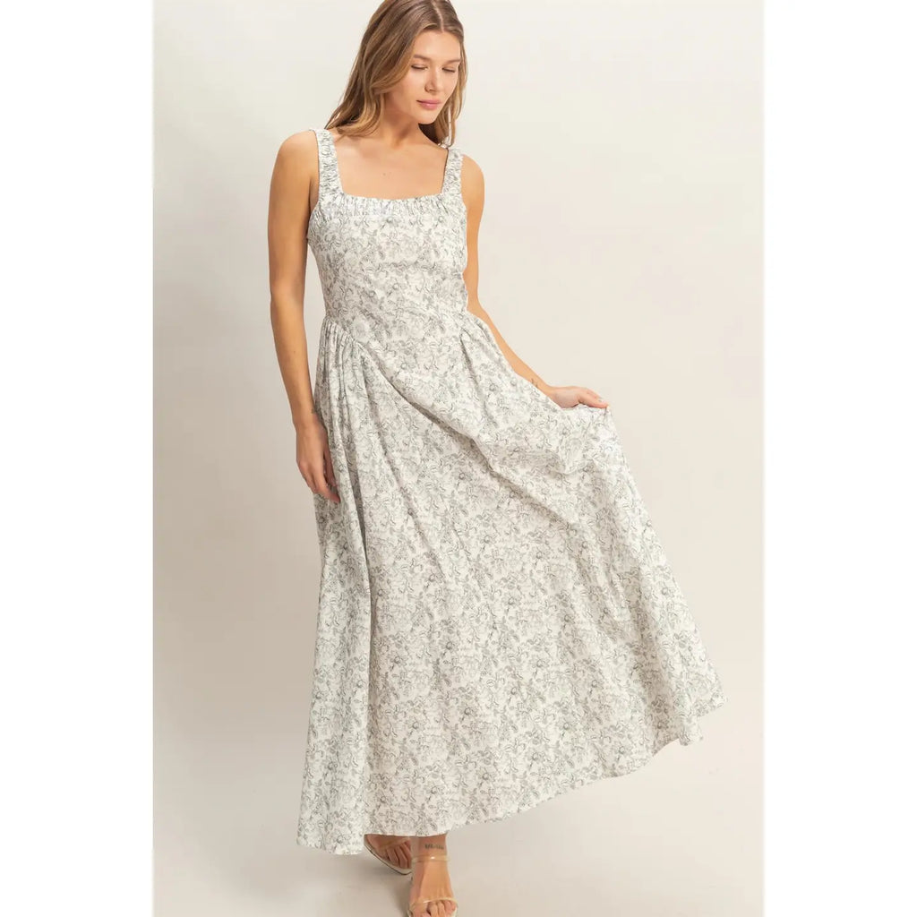Floral Print Empire Waist Dress