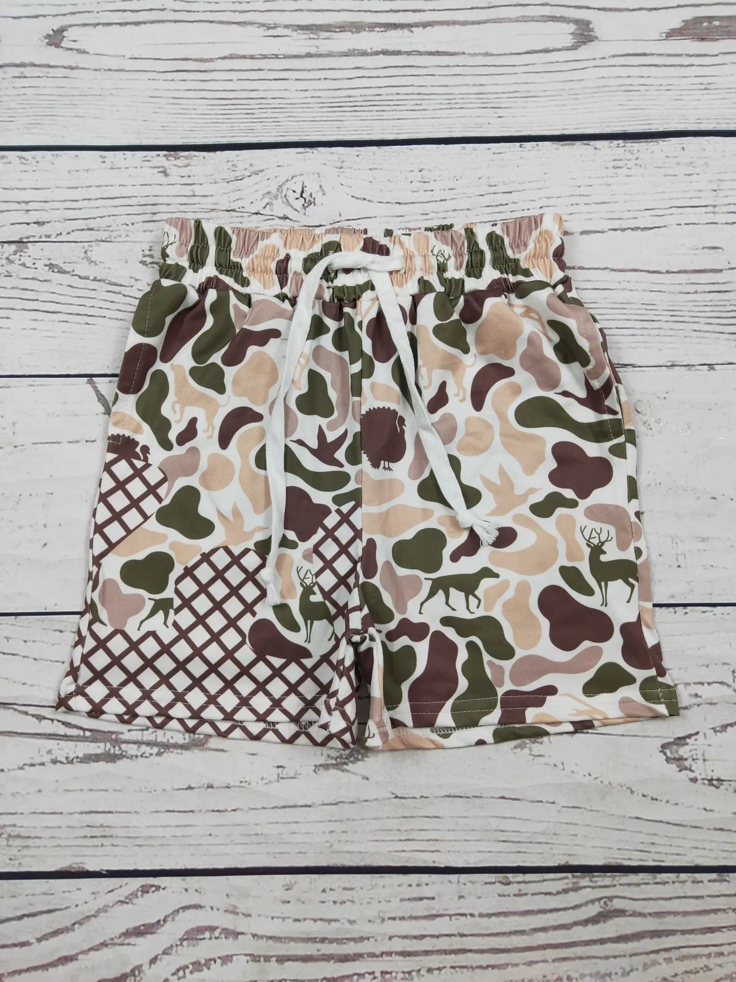Boys Hunting Camouflage Printed Shorts