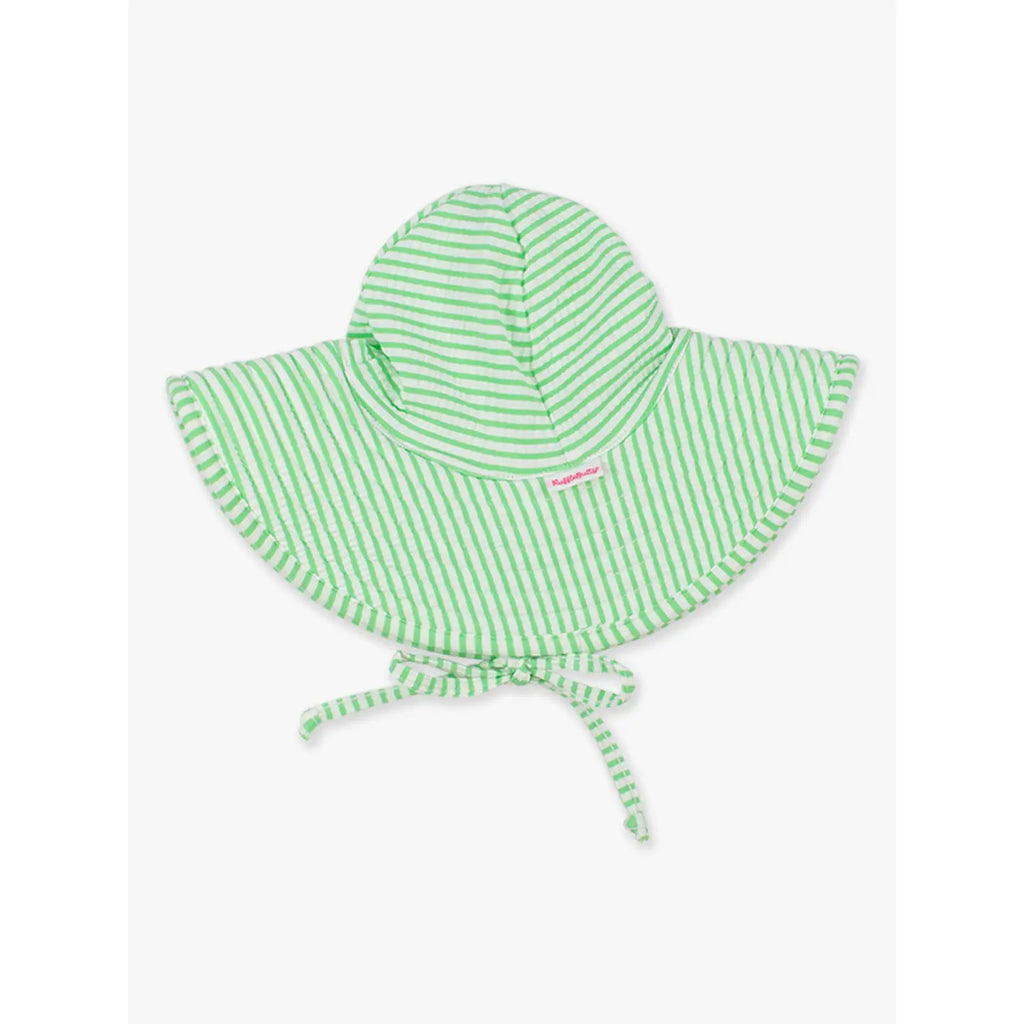 Girls Spring Green Seersucker Swim Hat