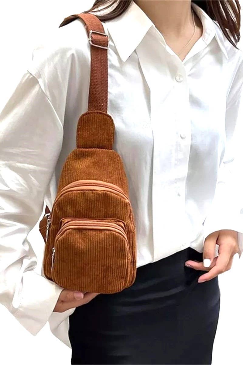 SI-26466 Corduroy Vintage crossbody Sling Bag