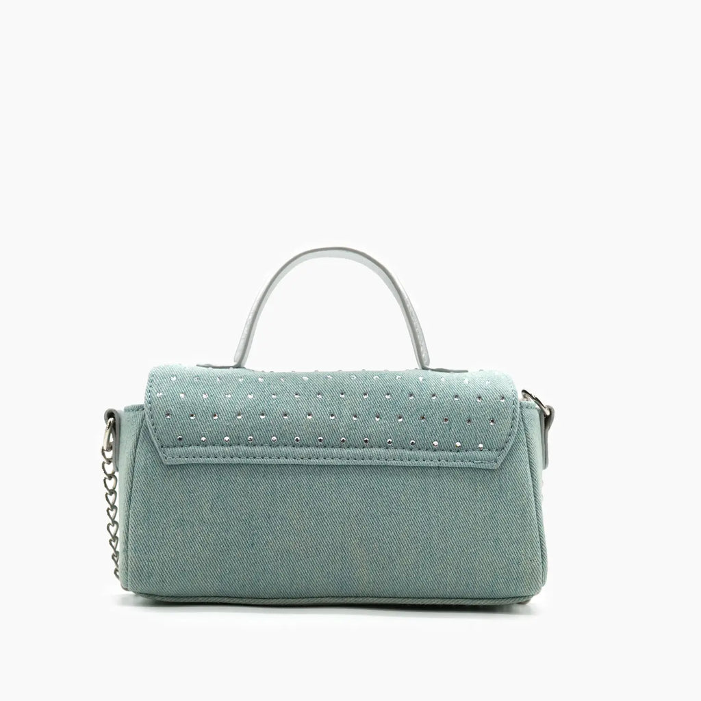 Trendy Denim Crossbody Bag Girls Clutch Purse with Chain